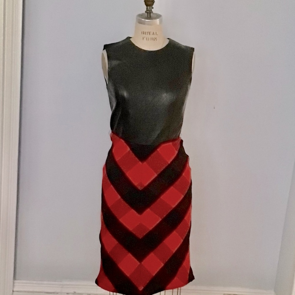 Michael Kors Leather and wool dress
